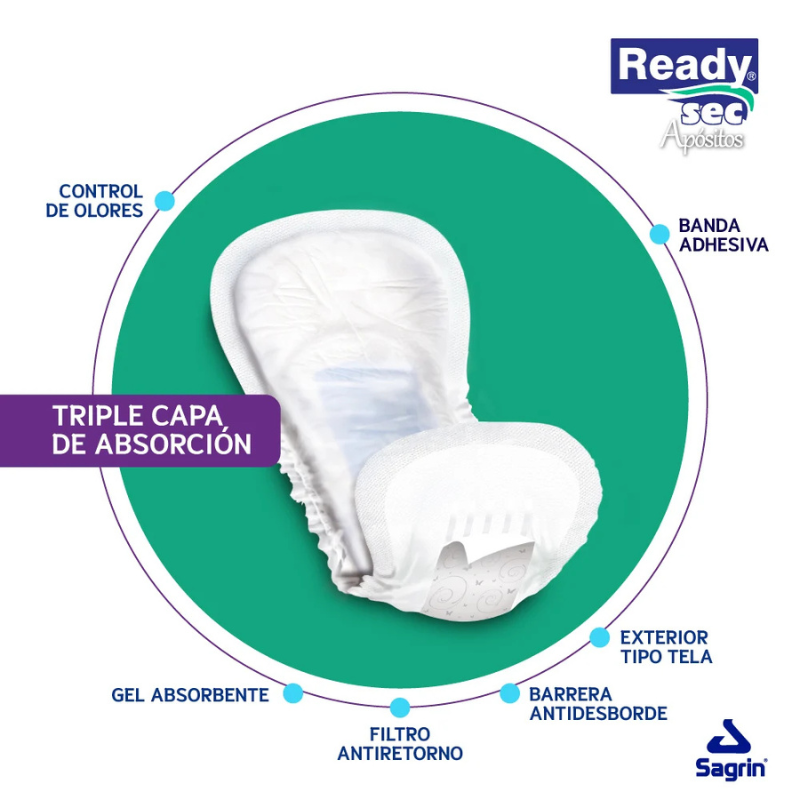 Apósitos Para Incontinencia Readysec M - 30 Unidades