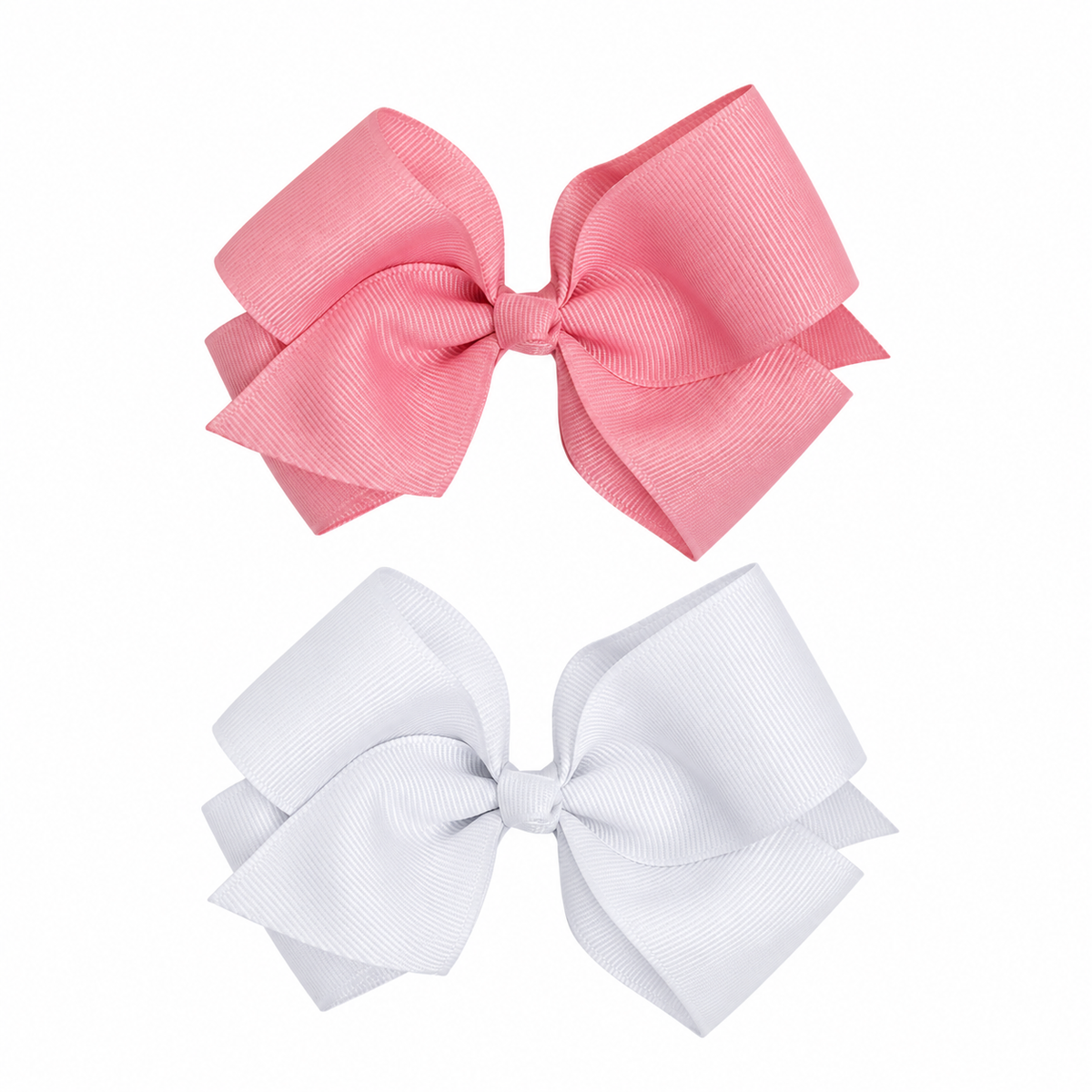 Set de 2 Moñas para el Pelo BUBA con Broche – Rosa y Blanco