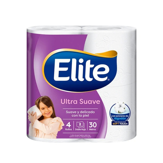 Papel Higiénico Elite Ultra Blanco 30 Metros 4 Unidades