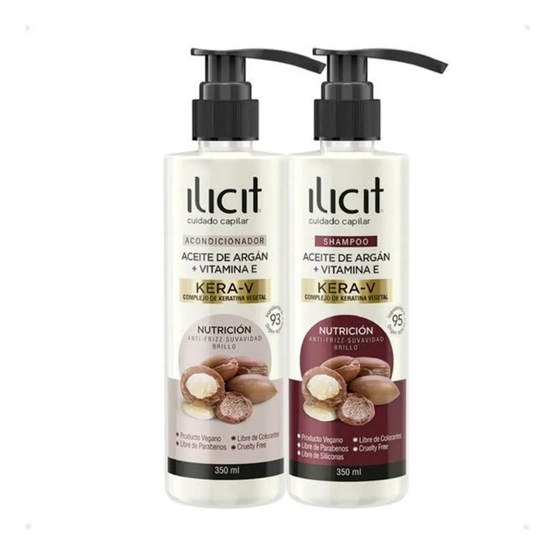 Shampoo y Acondicionador Ilicit aceite de argán 350ml