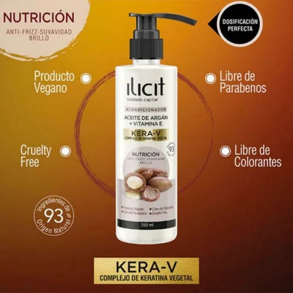 Shampoo y Acondicionador Ilicit aceite de argán 350ml
