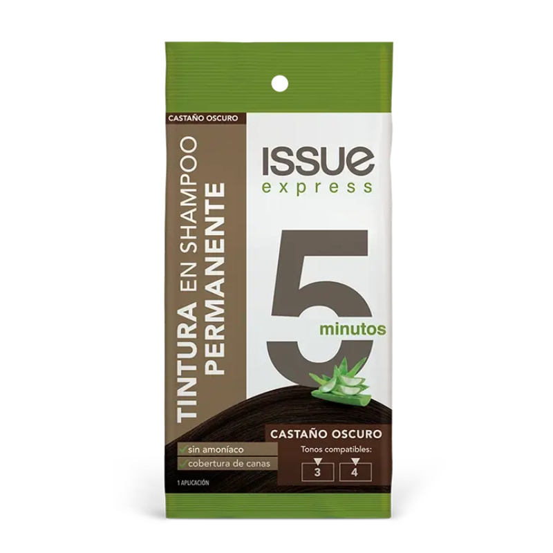Tinta en Shampoo Issue 5 Minutos Caja x 6 - Castaño Oscuro