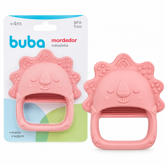 Mordillo de Silicona BUBA con Forma de Guante para Bebé +4 Meses – Rosado