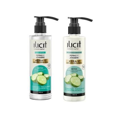 Shampoo y Acondicionador Ilicit pepino y jengibre 350ml