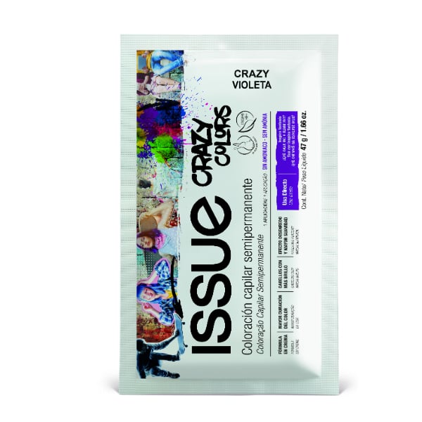 Tinta Coloración Capilar Issue Crazy Colors Violeta 47g
