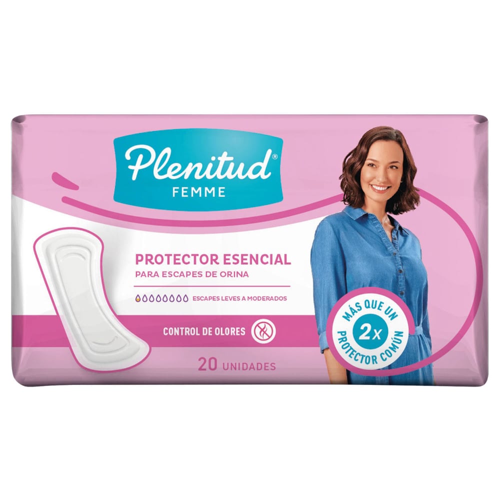 Toallas para Incontinencia Plenitud Femme Nocturnas Antibacterial 20 Unidades