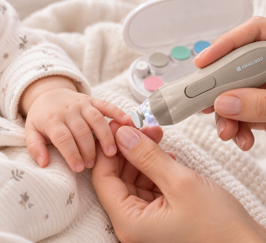Lima de Uñas Eléctrica para Bebé Kikkaboo con 6 Cabezales – Beige