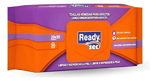 Toallitas Húmedas Readysec 20 cm x 30 cm - 50 unidades
