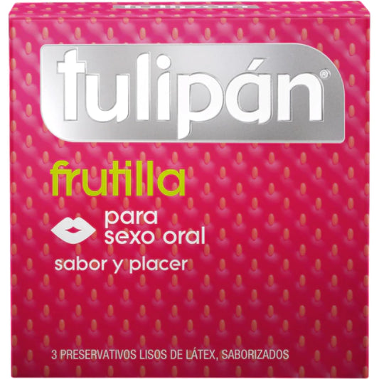 Preservativos Tulipán Frutilla- 3 unidades