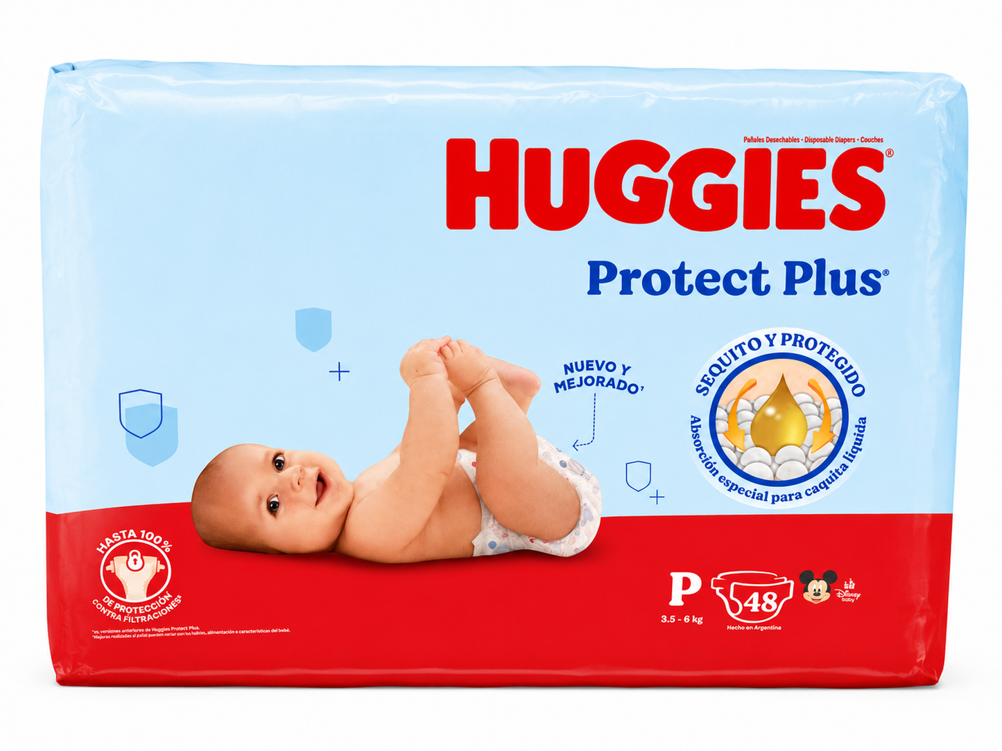 Pañales Huggies Protect Plus P - 48 unidades