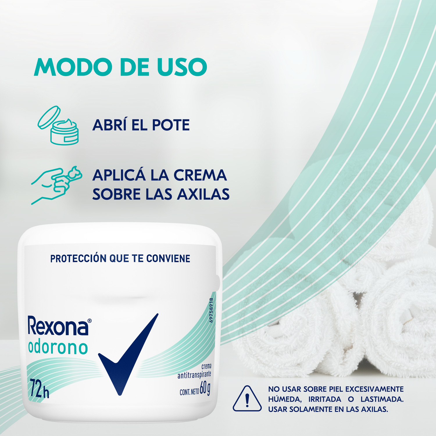 Desodorante en Crema Rexona Odorno 60g