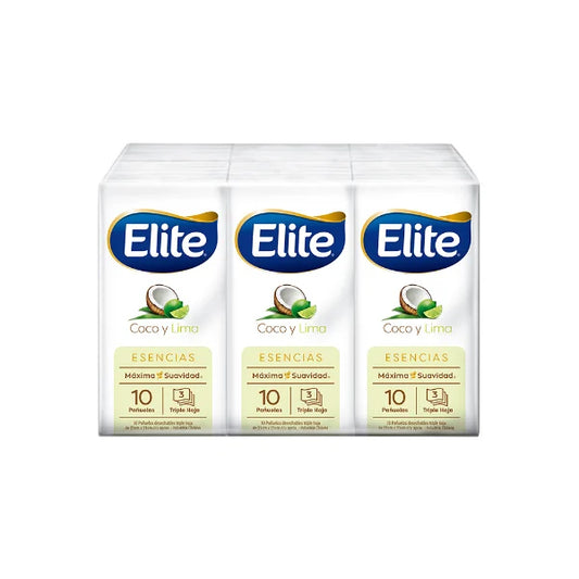 Pañuelos Desechables Elite Aromas Coco y Lima- 6 Unidades