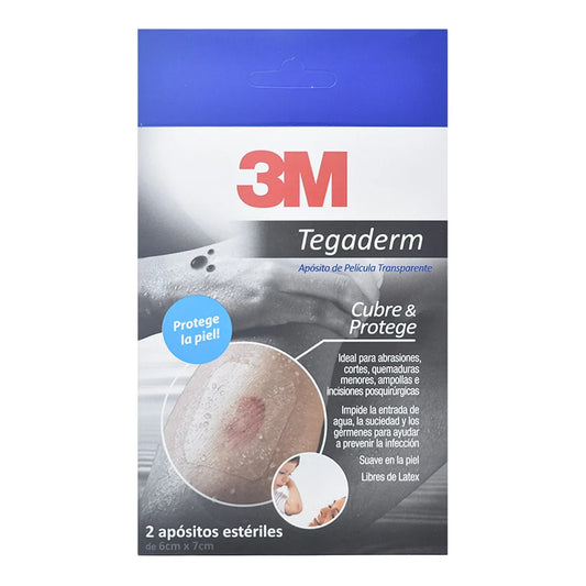Apósito Transparente Parche Adhesivo 3m Tegaerm 6x7cm - 2 Unidades