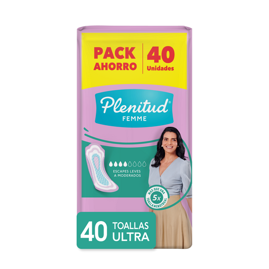 Toalla Femenina Plenitud Ultra Para Incontinencia - 40 Unidades