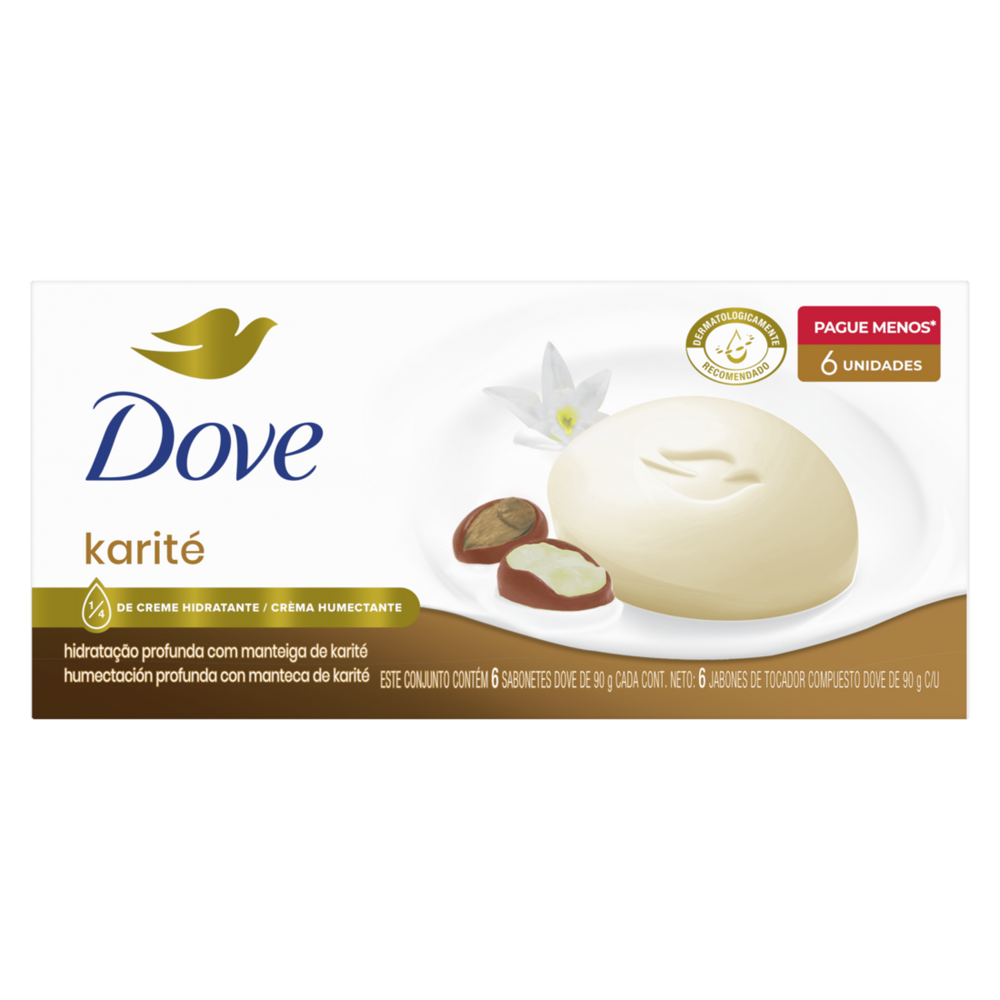Jabon DOVE Karité y Vainilla 6 unidades