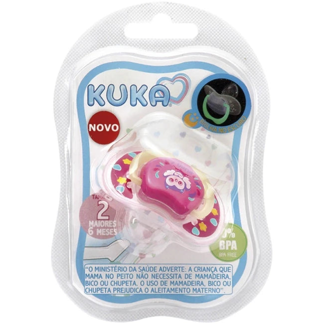 Chupete Brilla en la Oscuridad (0 - 6 meses) Rosado Kuka