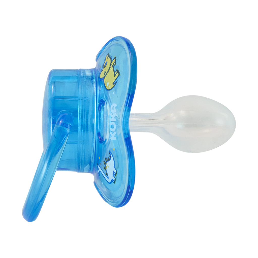 Chupete Kuka Azul Neon T2 con protector + 6 meses