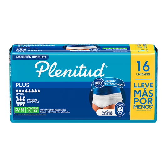 Ropa interior Plus P/M Plenitud - 16 unidades