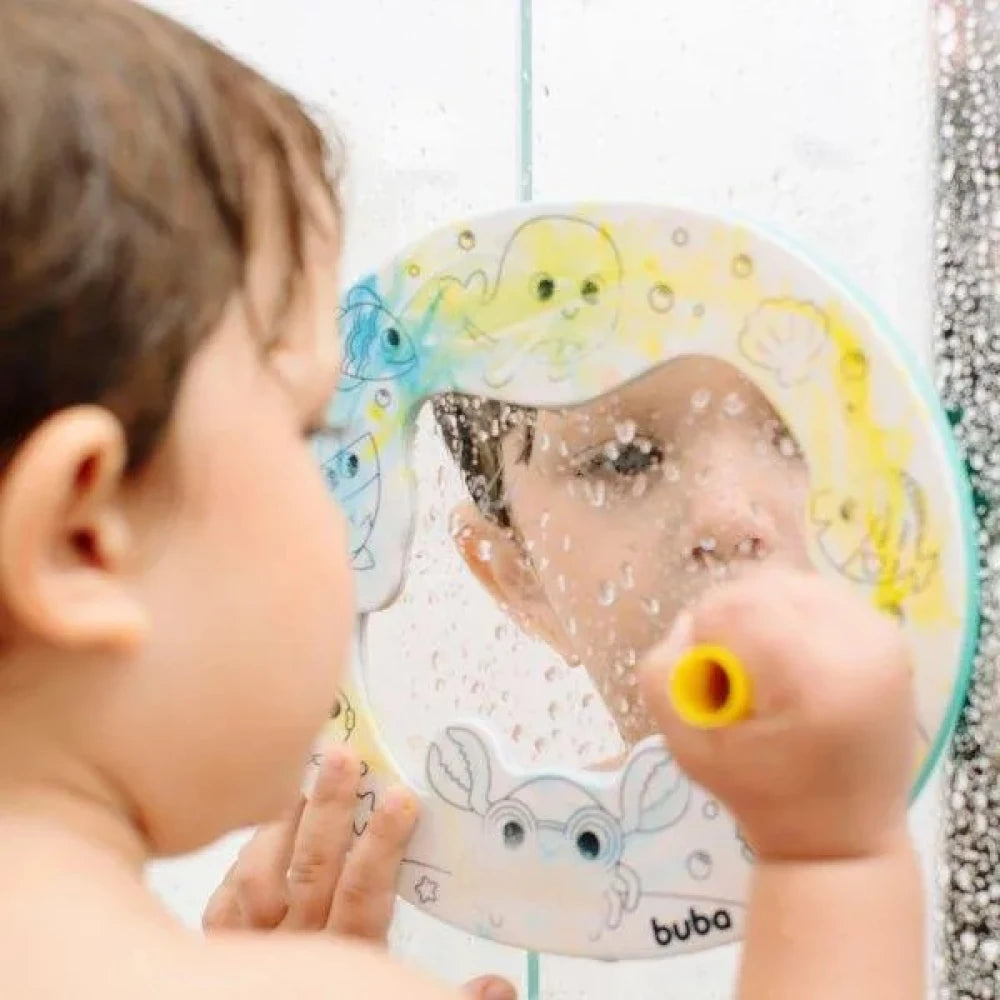 Espejo de actividades para Baño con Crayolas - Buba