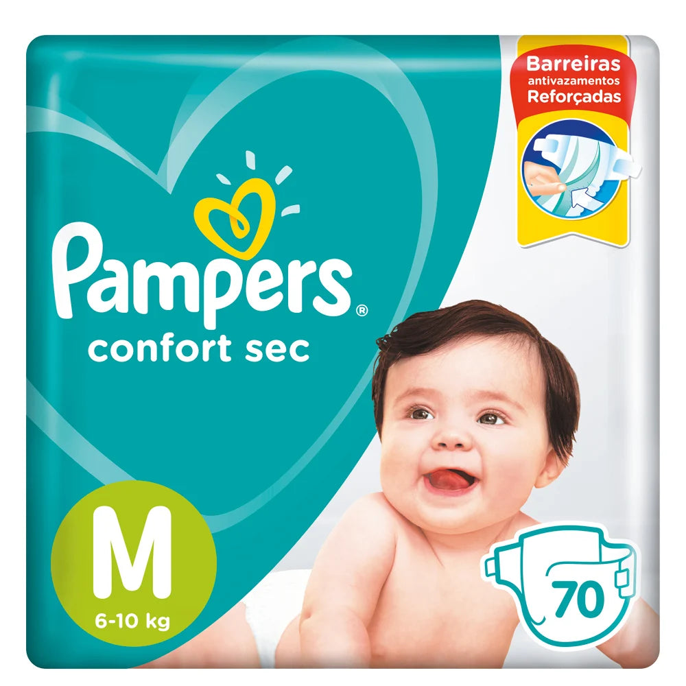 Pañales Pampers Confort Sec M - 148 unidades