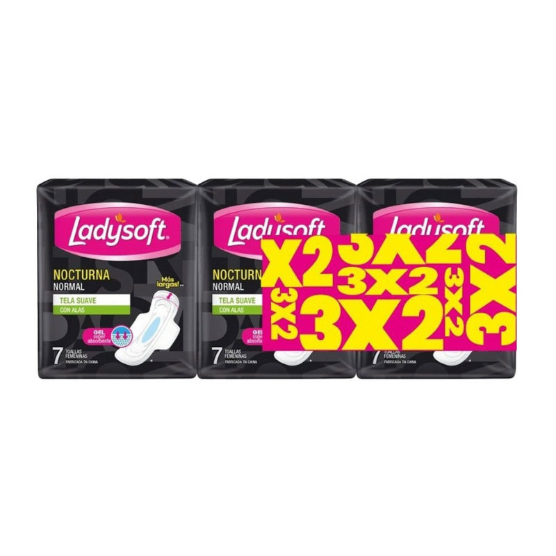 Toallitas Ladysoft Nocturnas 3 x 2 - 21 unidades