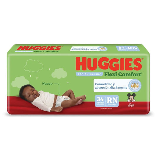 Pañales Huggies Flexi Comfort Talle RN 34 Unidades