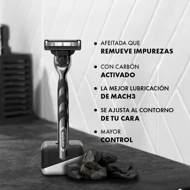 Repuesto Máquina de Afeitar Gillette Mach3 Carbono 2 Unidades