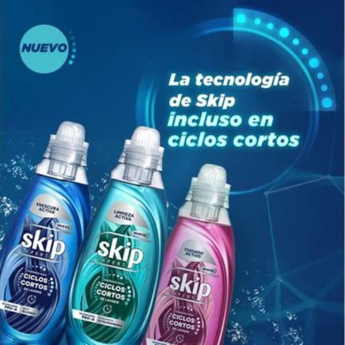 Jabón Líquido Concentrado SKIP Limpieza Activa Ciclos Cortos 800 ml