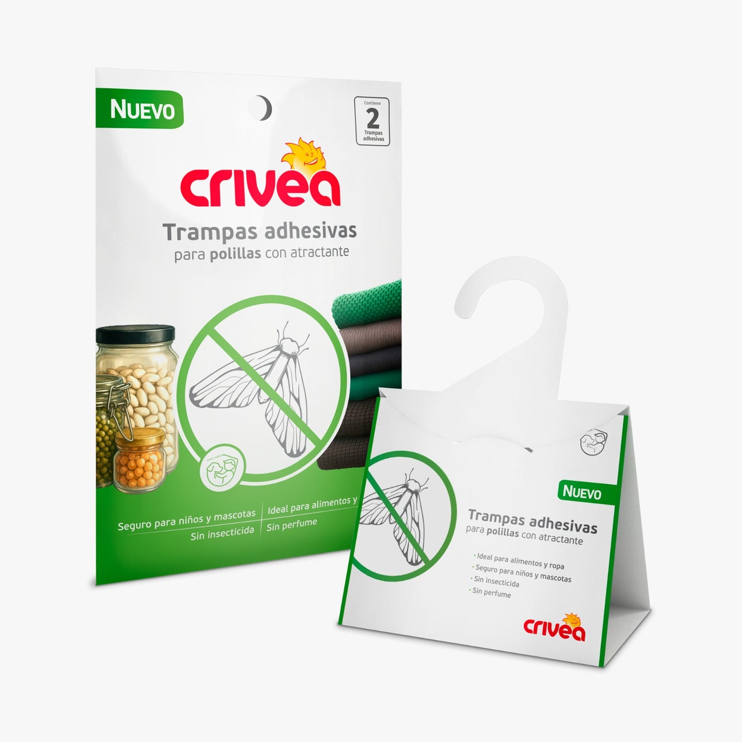 Trampas adhesivas Crivea para polillas con atracante