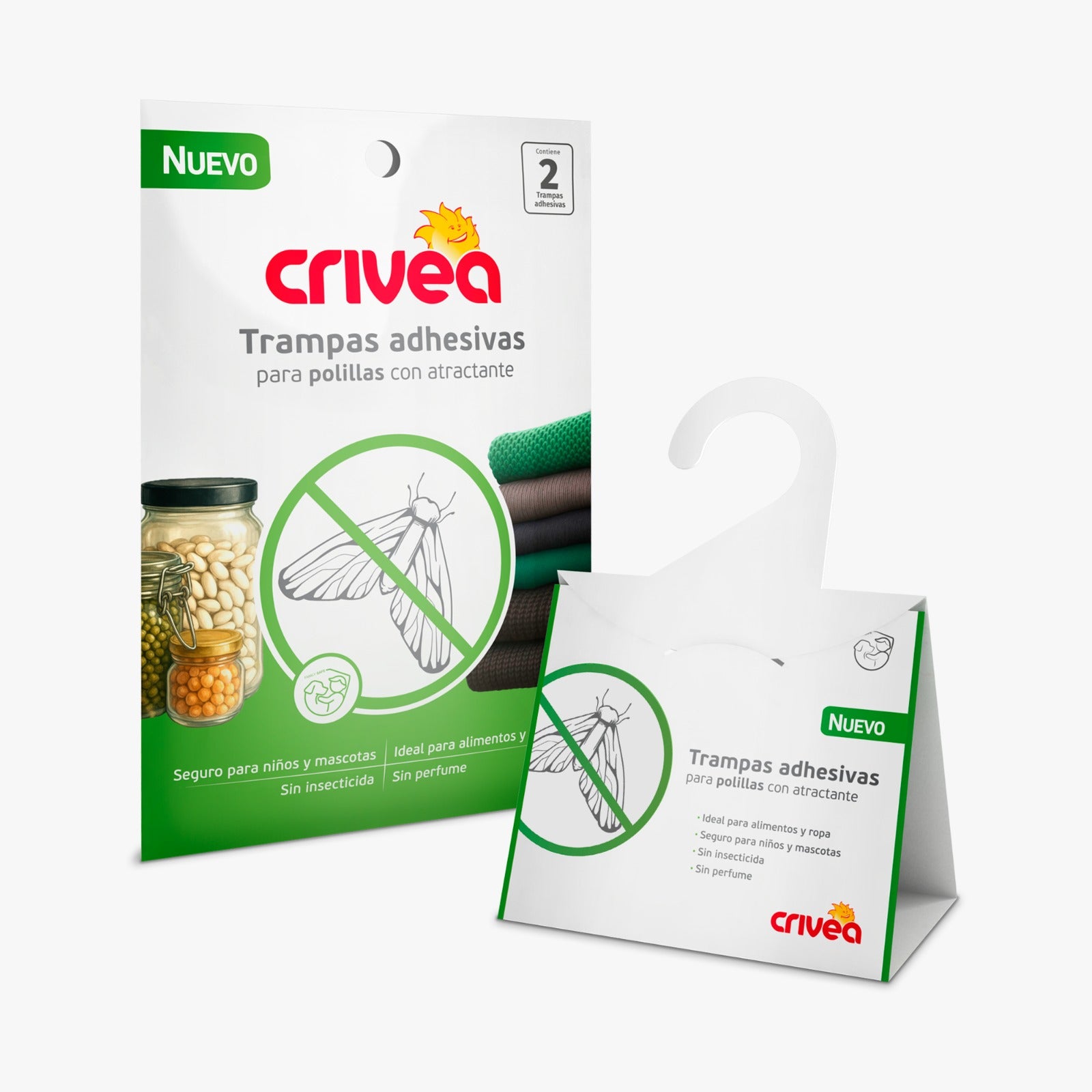 Trampas adhesivas Crivea para polillas con atracante