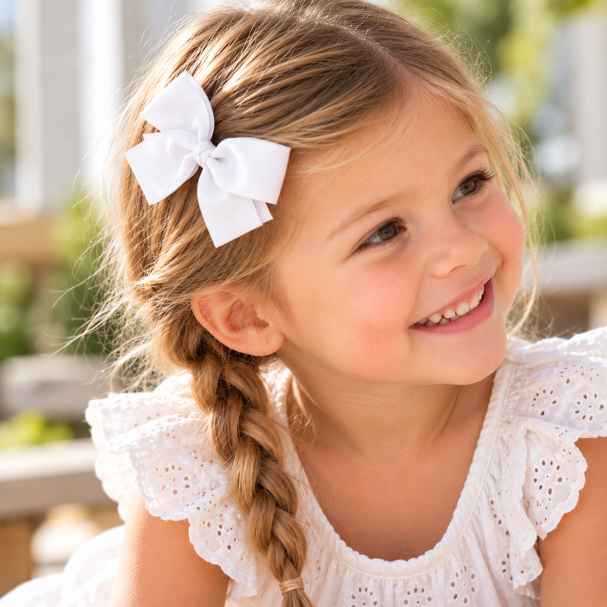 Set de 2 Moñas para el Pelo BUBA con Broche – Rosa y Blanco