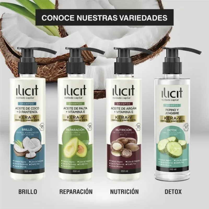 Pack Shampoo + Acondicionador Ilicit Kera-V Brillo 350ml
