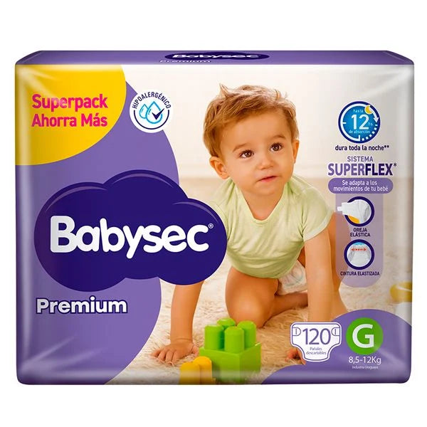 Pañales Babysec Premium G - 120 Unidades