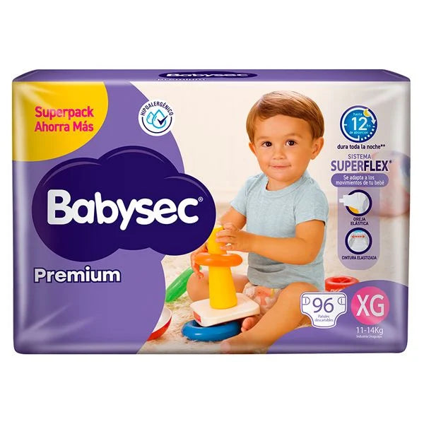 Pañales Babysec Premium XG - 96 Unidades