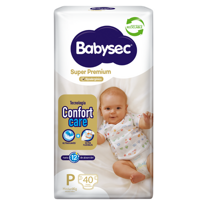 Pañales Babysec Super Premium Talle P - 40 Unidades