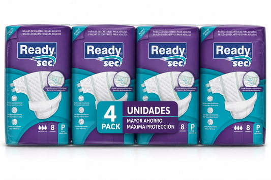 Pañales para Adultos/Adolescentes Readysec Talle P 8 Unidades x$