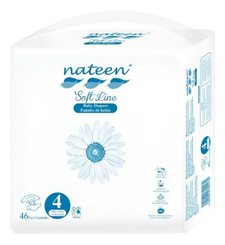 Pañales Ecológicos Nateen Soft Line Talle  4 - 46 unidades
