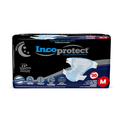 Pañales Incoprotect Nocturnos M - 30 unidades