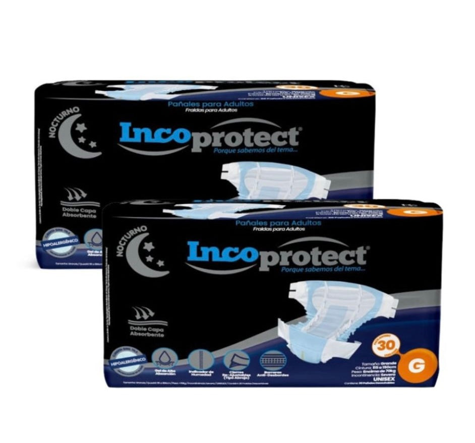 Pañales de Adulto Incoprotect G Nocturnos -60 Unidades