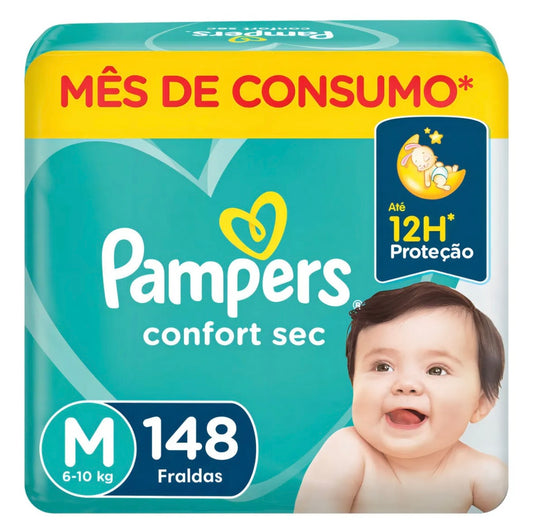 Pañales Pampers Confort Sec M - 148 unidades