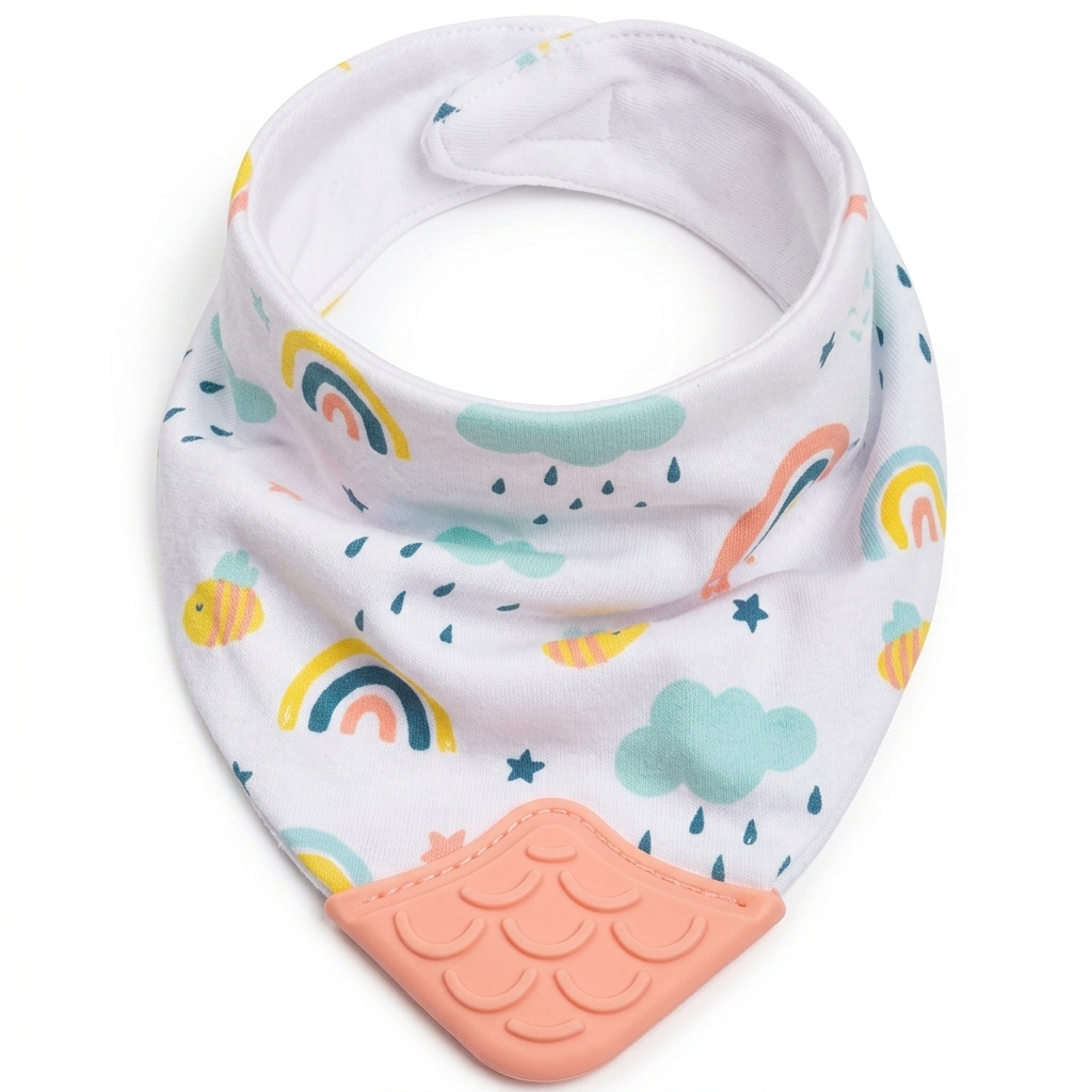 Babero Bandana con Mordillo BUBA - Arcoiris Rosa