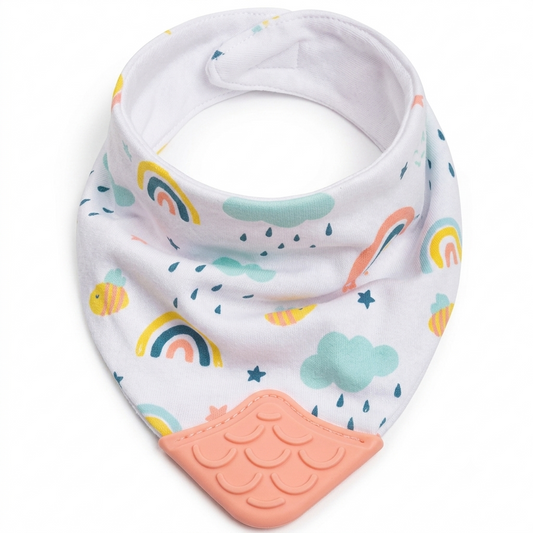 Babero Bandana con Mordillo BUBA - Arcoiris Rosa