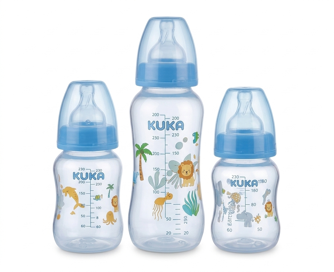 Pack Ahorro x3 Mamaderas Kuka Natural Plus Anatómicas Azules