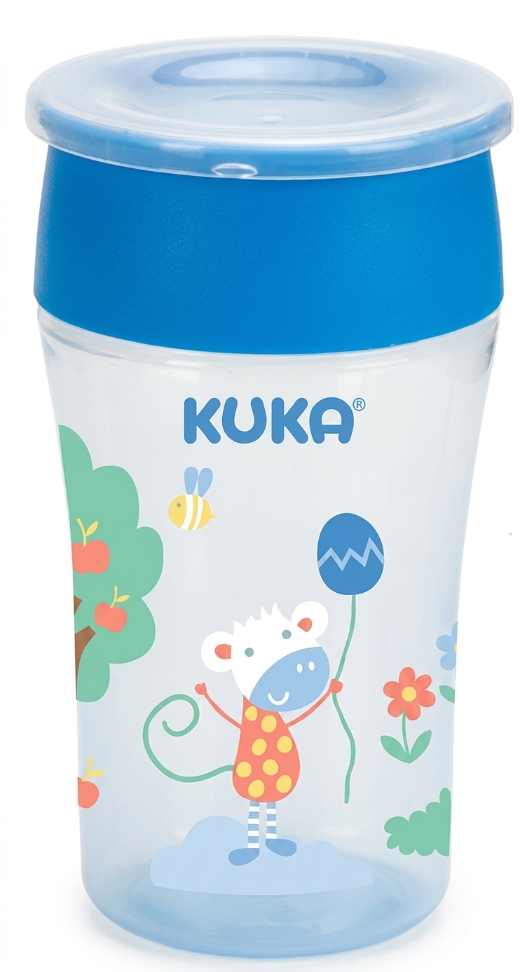 Vaso Infantil 360 Kuka Anti Derrame Azul