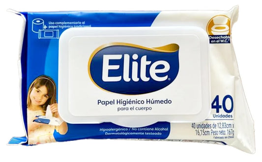 Papel Higiénico Húmedo Elite Fresh Limpieza Profunda 40 Unidades