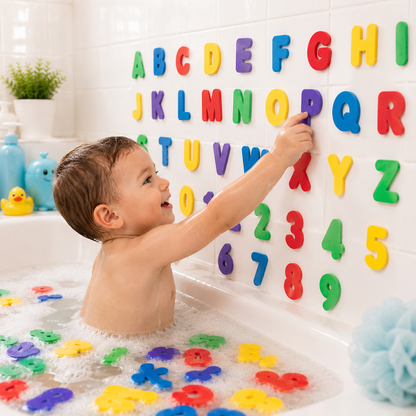 Letras y Números para Baño BUBA Splash | Se Pegan con Agua | Juego Educativo