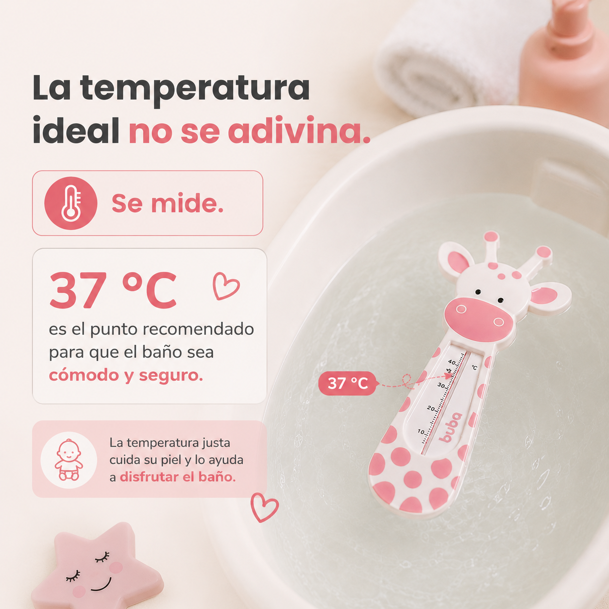 Termómetro Para Baño Jirafa Buba - Rosado