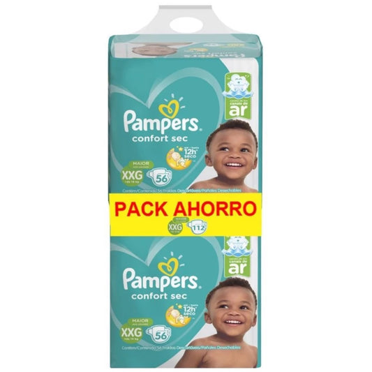 Pañales Pampers Confort Sec XXG - 112 unidades