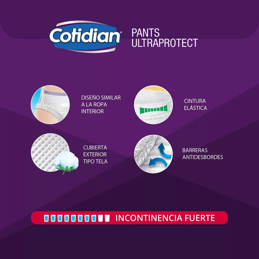 Pañales para Adultos Cotidian Ultraprotect Pants P/M - 16 Unidades