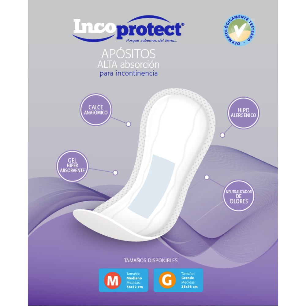 Apósitos Incoprotect para Incontinencia M 30 unidades